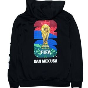 Adidas FIFA World Cup 2026 Hoodie Mens Medium Soccer Mexico USA Canada Black